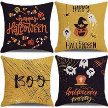 Christmas & Halloween Household Decoration 4PC Pillow Cover, Style 30, Suitable For Sofa, Living Room, Bedroom, 45x45cm Does Not Include Pillow Core, Indoor Ornament Cushion Cover For Seasonal Home Renewal
