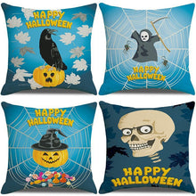 Home Festival Decoration 4PC Decorative Pillow Cover, Halloween & Christmas Theme, Style 33, Suitable For Sofa, Living Room, Bedroom, 45x45cm Does Not Include Pillow Core, Decorative Household Cushion Cover For Holiday Visual Effect