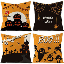 4PC Indoor Decor Pillow Cover, Suitable For Halloween & Christmas Celebration, Style 35, Suitable For Sofa, Living Room, Bedroom, 45x45cm Does Not Include Pillow Core, Neat‑stitched Cushion Cover For Stable Daily Use