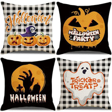 Halloween & Christmas Celebration 4PC Indoor Pillow Cover, Style 37, Suitable For Sofa, Living Room, Bedroom, 45x45cm Does Not Include Pillow Core, Household Vibe Cushion Cover For Indoor Holiday Layout