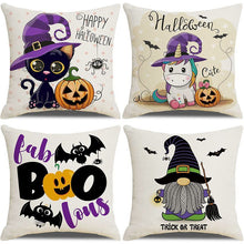 4PC Festive Decor Pillow Cover, For Halloween & Christmas Home Setting, Style 39, Suitable For Sofa, Living Room, Bedroom, 45x45cm Does Not Include Pillow Core, Soft‑textured Cushion Cover For Comfortable Home Setting
