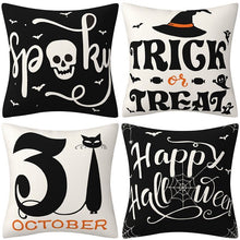 Halloween & Christmas Household Decor Item 4PC Pillow Cover, Style 45, Suitable For Sofa, Living Room, Bedroom, 45x45cm Does Not Include Pillow Core, Indoor Decor Accent Cushion Cover For Festival Home Renovate