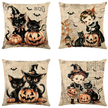Christmas & Halloween Household Decor 4PC Pillow Covers, Style‑52, Suitable For Sofa, Living Room, Bedroom, 45x45cm, Pillow Insert Not Included, Fade‑resistant Cushion Cover For Long‑time Ornament