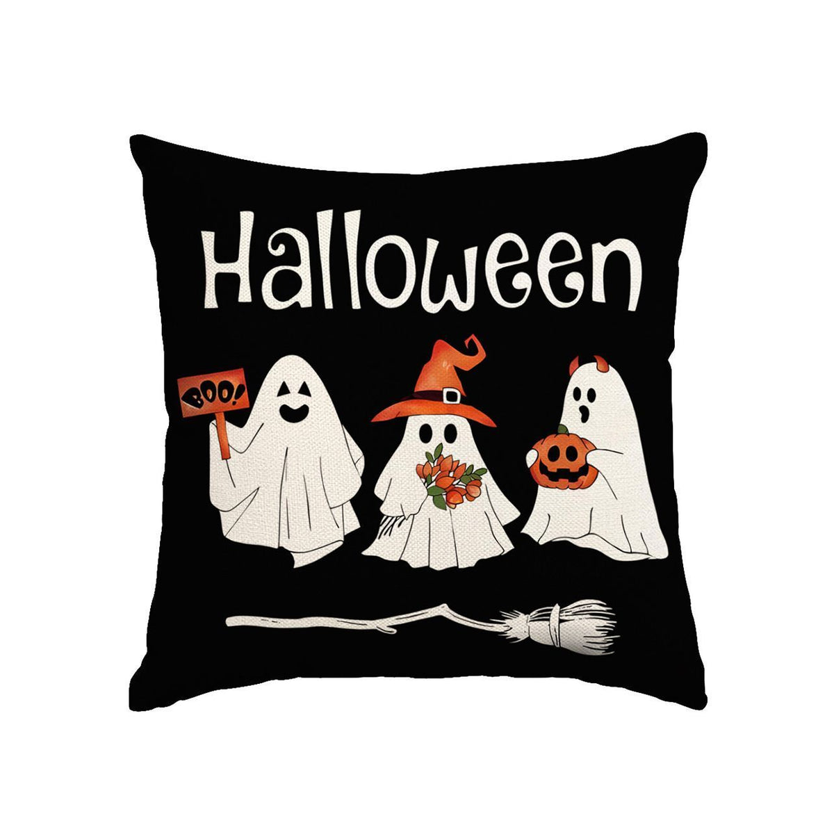1PC Themed Home Pillow Cover, Fit For Halloween & Christmas, Halloween‑3, Suitable For Sofa, Living Room, Bedroom, 45x45cm, Pillow Insert Not Included, Soft‑handfeel Cushion Cover For Leisure Space Decoration