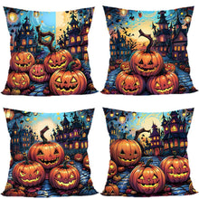 4PC Decorative Holiday Pillow Cover For Halloween & Christmas, Style‑58, Suitable For Sofa, Living Room, Bedroom, 45x45cm, Pillow Insert Not Included, Smooth Fabric Cushion Cover For Home Atmosphere Refresh