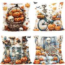 4PC Themed Home Pillow Cover For Christmas & Halloween, Style‑57, Suitable For Sofa, Living Room, Bedroom, 45x45cm, Pillow Insert Not Included, Cozy Touch Cushion Cover For Festive Household Display