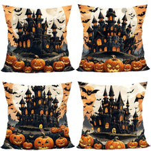 4PC Household Decor Pillow Cover For Christmas & Halloween Occasion, Style‑75, Suitable For Sofa, Living Room, Bedroom, 45x45cm, Pillow Insert Not Included, Lightweight Cushion Cover For Flexible Layout Adjustment