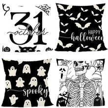 4PC Festive Household Pillow Cover For Christmas & Halloween, Style‑67, Suitable For Sofa, Living Room, Bedroom, 45x45cm, Pillow Insert Not Included, Breathable Material Cushion Cover For Comfortable Indoor Environment