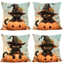 4PC Decorative Home Pillow Cover For Christmas & Halloween, Style‑64, Suitable For Sofa, Living Room, Bedroom, 45x45cm, Pillow Insert Not Included, Elegant Look Cushion Cover For Room Visual Improvement