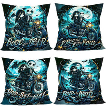 4PC Indoor Festival Pillow Cover For Halloween & Christmas Celebration, Style‑73, Suitable For Sofa, Living Room, Bedroom, 45x45cm, Pillow Insert Not Included, Practical Decor Cushion Cover For Family Gathering Preparation
