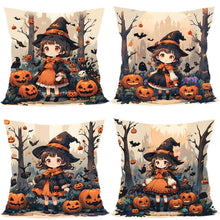 4PC Christmas & Halloween Home Decor 4PC Pillow Cover, Style‑56, Suitable For Sofa, Living Room, Bedroom, 45x45cm, Pillow Insert Not Included, Soft Surface Cushion Cover For Warm Festive Vibe