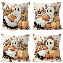 4PC Home Decor Pillow Cover For Christmas & Halloween Festival Supply, Style‑61, Suitable For Sofa, Living Room, Bedroom, 45x45cm, Pillow Insert Not Included, Portable Cushion Cover For Temporary Scene Renovation