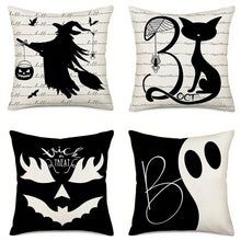 Decorative Pillow Cover 4PC For Christmas & Halloween, Style‑106, Suitable For Sofa, Living Room, Bedroom, 45x45cm, Pillow Insert Not Included, Soft Matte Cushion Cover For Indoor Party Atmosphere