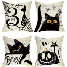 4PC Holiday Themed Pillow Cover Fit For Halloween & Christmas, Style‑105, Suitable For Sofa, Living Room, Bedroom, 45x45cm, Pillow Insert Not Included, Wrinkle‑resistant Cushion Cover For Casual Home Layout