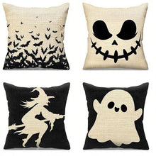 Christmas & Halloween Household Accent 4PC Pillow Cover, Style‑107, Suitable For Sofa, Living Room, Bedroom, 45x45cm, Pillow Insert Not Included, Light‑touch Cushion Cover For Festive Corner Ornament
