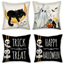 4PC Holiday Home Ornament Pillow Cover Fit For Halloween & Christmas, Style‑108, Suitable For Sofa, Living Room, Bedroom, 45x45cm, Pillow Insert Not Included, Fine Workmanship Cushion Cover For Party Scene Beautify