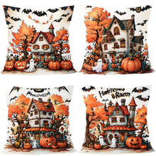 Christmas & Halloween Seasonal Decor 4PC Pillow Cover, Style‑79, Suitable For Sofa, Living Room, Bedroom, 45x45cm, Pillow Insert Not Included, Comfort‑oriented Cushion Cover For Relaxing Home Corner