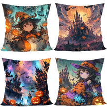 4PC Multi‑holiday Pillow Cover For Halloween & Christmas, Style‑78, Suitable For Sofa, Living Room, Bedroom, 45x45cm, Pillow Insert Not Included, Clean‑finish Cushion Cover For Household Visual Adjustment