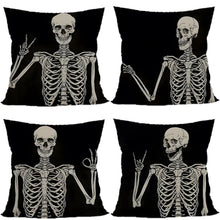 Halloween & Christmas Home Party 4PC Pillow Cover, Style‑97, Suitable For Sofa, Living Room, Bedroom, 45x45cm, Pillow Insert Not Included, Tear‑resistant Cushion Cover For Frequent Disassembly