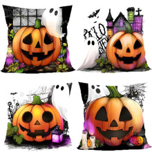 Christmas & Halloween Household Decor 4PC Pillow Cover, Style‑96, Suitable For Sofa, Living Room, Bedroom, 45x45cm, Pillow Insert Not Included, Soft Touch Cushion Cover For Casual Festive Home Layout