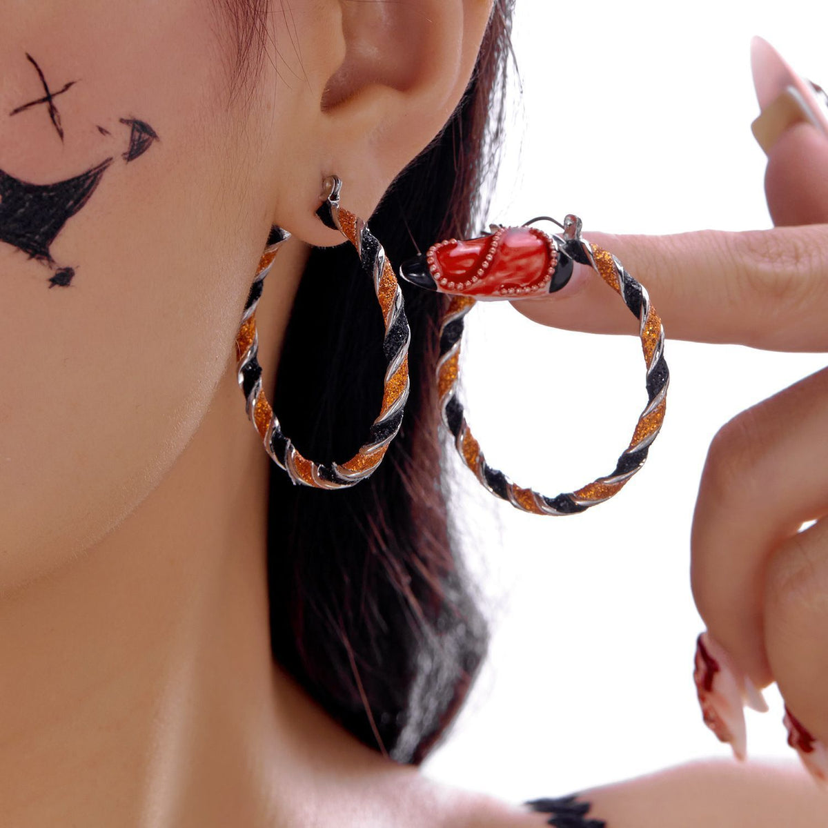 Women’s Gothic Festival Drop Earrings, Halloween & Christmas Pumpkin Ghost Pattern Tassel Dangle Earrings, Decorative Ear Jewellery, Style‑ER25Y0151