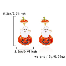 Halloween & Christmas Themed Gothic Drop Earrings For Women, Pumpkin Ghost Charm Tassel Dangle Ear Jewelry, Costume Party Ear Piece, Style‑ER25Y0148