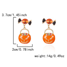 Festival Gothic Tassel Dangle Earrings, Halloween & Christmas Pumpkin Ghost Pendant Women’s Drop Earrings, Statement Party Ear Accessory, Style‑ER25Y0249‑2