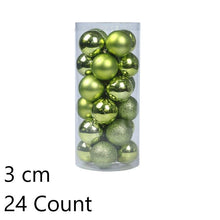 24 Pieces Electroplated Plastic Christmas Tree Pendants, Fruit Green 3cm Colorful Balls for Christmas Display and Halloween Tabletop Ornament