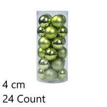 24Pcs Glossy Plastic Holiday Hanging Baubles, Fruit Green 4cm Electroplated Balls Used in Christmas Wreath and Halloween Venue Decoration