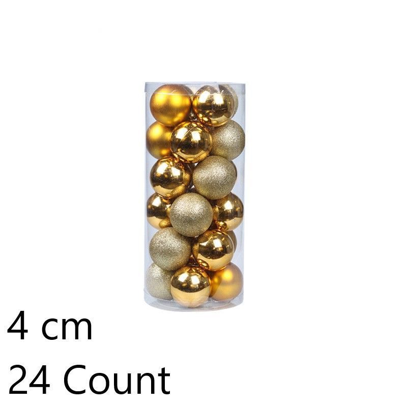 24Pcs Electroplated Plastic Holiday Festive Balls, Gold 4cm Glossy Spheres Suitable for Christmas Wreath and Halloween Venue Arrangement