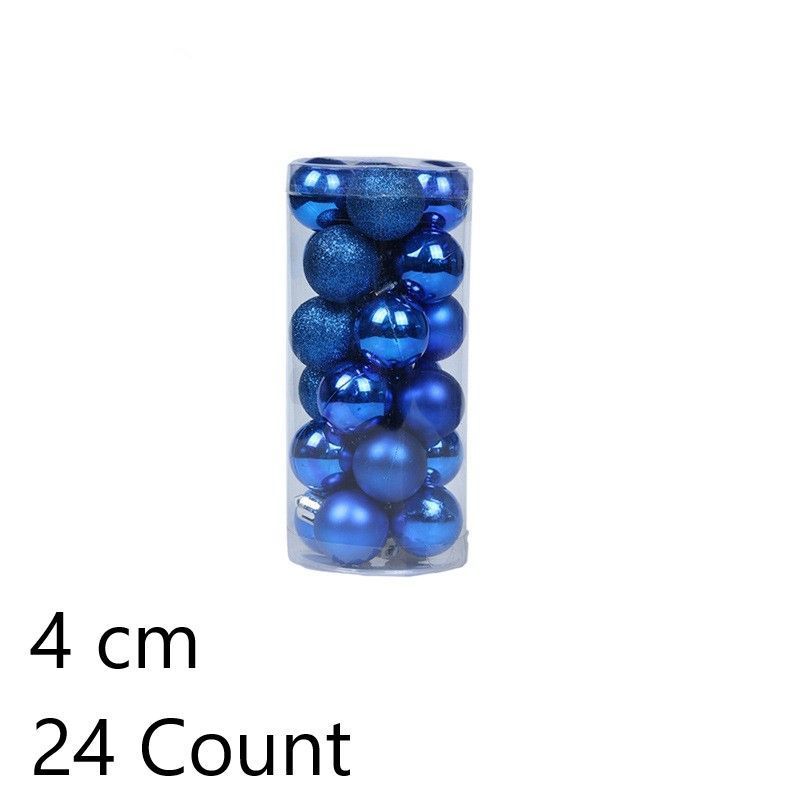 24 Pieces Electroplated Plastic Holiday Ornament Baubles, Dark Blue 4cm Hanging Balls Applied in Christmas Wreath and Halloween Venue Styling