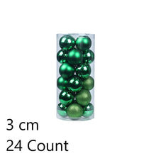 24 Pieces Glossy Plastic Christmas Tree Hanging Baubles, Dark Green 3cm Electroplated Ornaments for Xmas Layout and Halloween Natural Style Decor