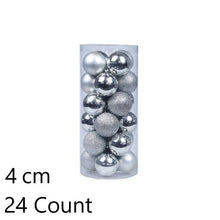 24 Count Electroplated Plastic Holiday Hanging Baubles, Silver 4cm Glossy Pendants Used for Christmas Wreath and Halloween Party Background Layout