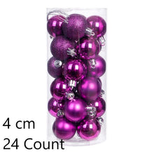 24 Pieces Electroplated Plastic Holiday Festive Spheres, Purple 4cm Shiny Baubles Applied in Christmas Garland and Halloween Household Scene Setup