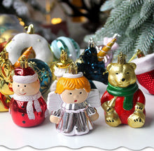 72 Count Mixed Xmas Hanging Decor Kit in House Outline Box, Irregular Painted Electroplated Balls with Doll and Sleigh Accessories, Red Green Tone Suitable for Christmas Indoor Decoration and Halloween Atmosphere Setup