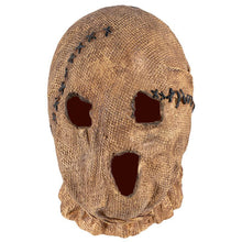 Scarecrow Style Halloween Full Head Mask, Creepy Burlap Textured Prank Face Cover for Themed Party, Cosplay Dress Up and Christmas Funny Gathering Activity, Model 40227
