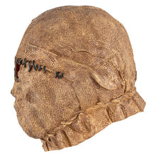 Scarecrow Style Halloween Full Head Mask, Creepy Burlap Textured Prank Face Cover for Themed Party, Cosplay Dress Up and Christmas Funny Gathering Activity, Model 40227