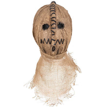 Vintage Burlap Scarecrow Full Face Mask, Spooky Hand Sewn Pattern Head Cover for Halloween Costume Contest, Bar Party and Christmas Prank Game, Model 40500