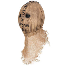 Vintage Burlap Scarecrow Full Face Mask, Spooky Hand Sewn Pattern Head Cover for Halloween Costume Contest, Bar Party and Christmas Prank Game, Model 40500