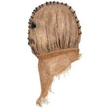 Vintage Burlap Scarecrow Full Face Mask, Spooky Hand Sewn Pattern Head Cover for Halloween Costume Contest, Bar Party and Christmas Prank Game, Model 40500