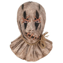 Cross Stitch Eye Scarecrow Full Head Mask, Frayed Burlap Edge Scary Face Cover for Halloween Cosplay Party, Holiday Carnival and Funny Christmas Dress Up, Model 40880