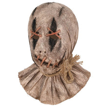 Cross Stitch Eye Scarecrow Full Head Mask, Frayed Burlap Edge Scary Face Cover for Halloween Cosplay Party, Holiday Carnival and Funny Christmas Dress Up, Model 40880
