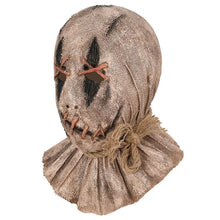 Cross Stitch Eye Scarecrow Full Head Mask, Frayed Burlap Edge Scary Face Cover for Halloween Cosplay Party, Holiday Carnival and Funny Christmas Dress Up, Model 40880
