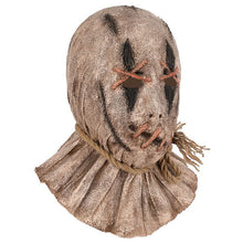 Cross Stitch Eye Scarecrow Full Head Mask, Frayed Burlap Edge Scary Face Cover for Halloween Cosplay Party, Holiday Carnival and Funny Christmas Dress Up, Model 40880