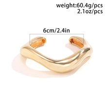 Abstract Crinkle Metal Open Bangle Bracelet, Light Gold Irregular Curved Cuff, Trendy Daily Accessory Suitable for Xmas and Halloween Holiday Presents, Style Code 2267