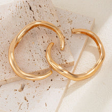 Dual Layer Irregular Wave Bangle 2 Pieces Set, Gold Stackable Metal Open Bracelet, Women Fashion Matching Jewelry as Christmas Halloween Holiday Gift Pack, Code 5091
