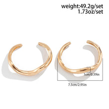Stackable Irregular Curved Metal Bracelet 2 In 1 Pack, Silver Lava Texture Open Cuff, Trendy Ladies Wrist Accessory for Xmas Halloween Gift Exchange, Code 5091