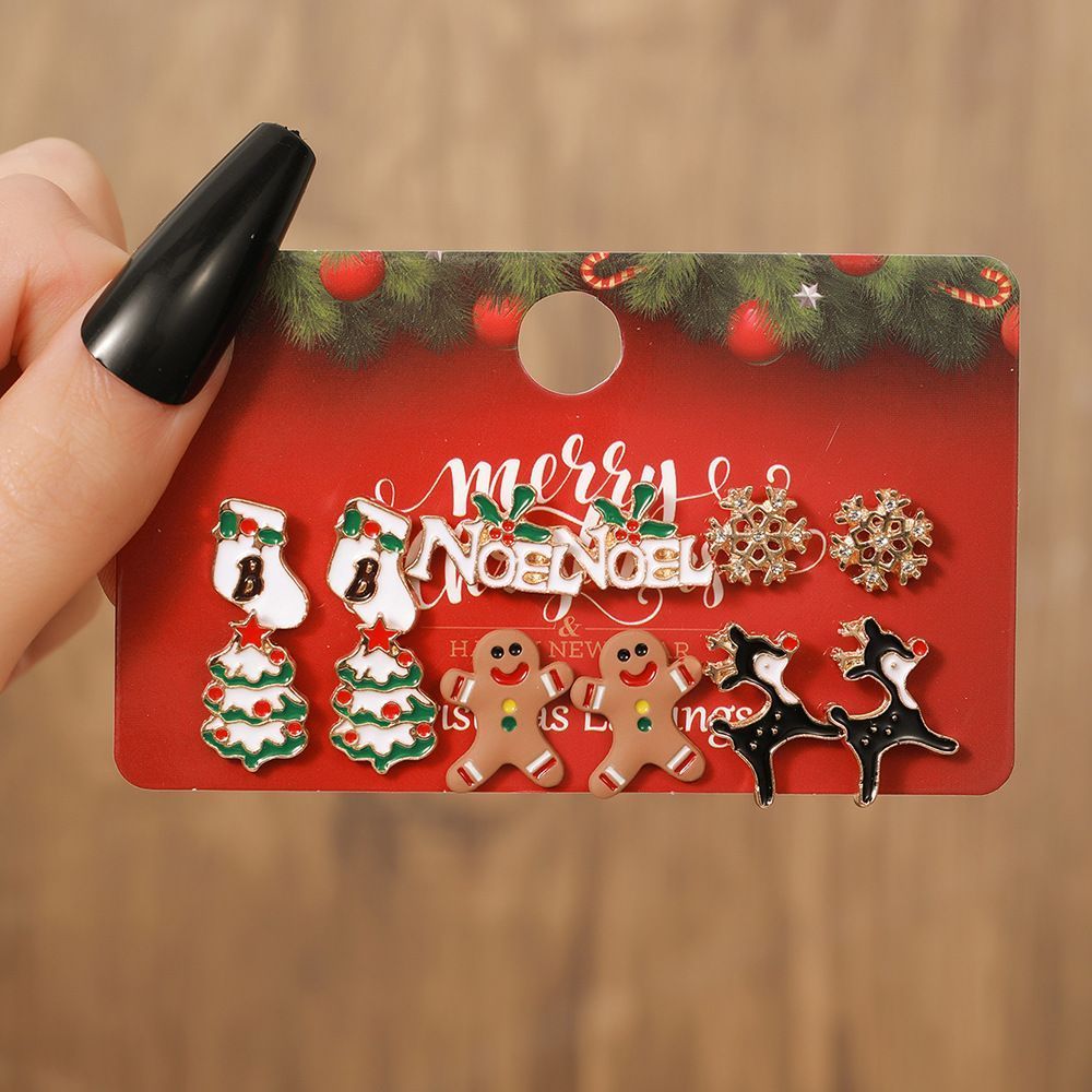 E1246-1 Holiday Styling Earring Ornaments, Christmas & Halloween Cosplay Outfit Matching Accessory, Tiny Lightweight Piercing Jewelry, Ideal Small Holiday Gift
