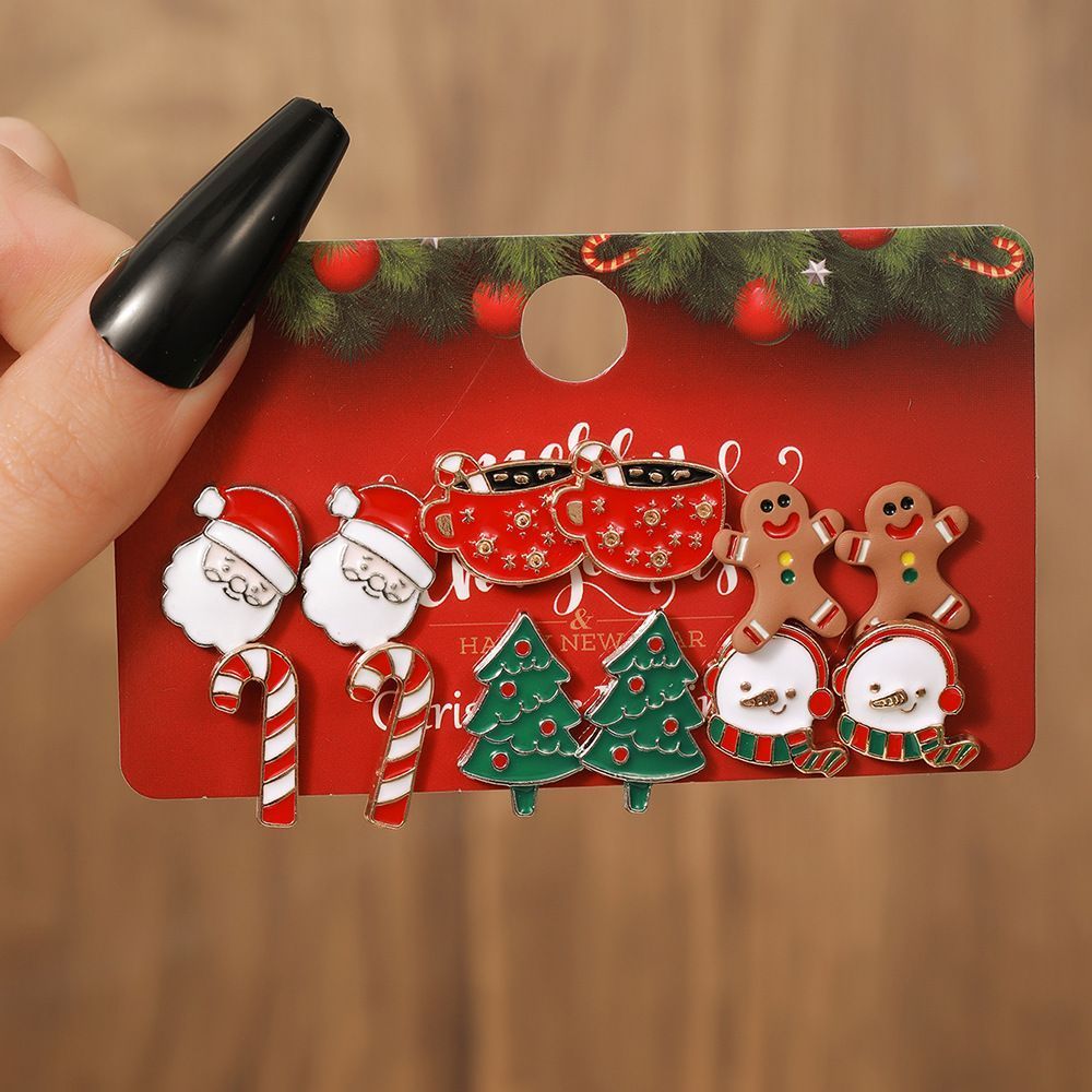 E1251-1 Seasonal Decorative Ear Studs, Christmas & Halloween Atmosphere Boost Jewelry, Comfort Daily Wearing Earrings, Exquisite Gift for Friends