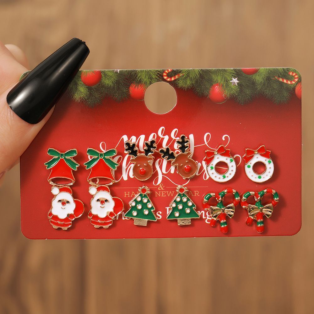 E1253-1 Cute Holiday Piercing Earrings, Christmas & Halloween Photo Prop Decor Jewelry, Versatile Daily Outfit Matching Studs, Thoughtful Holiday Giveaway Gift